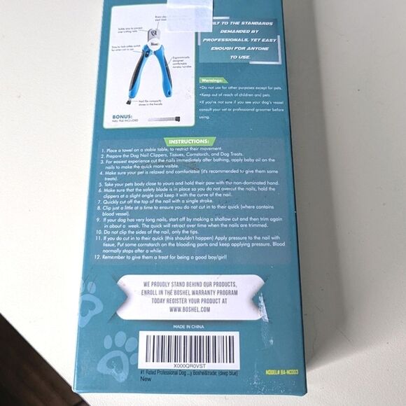 Boshel Blue Pet Nail Clippers New In Box - Picture 9 of 9